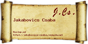 Jakabovics Csaba névjegykártya